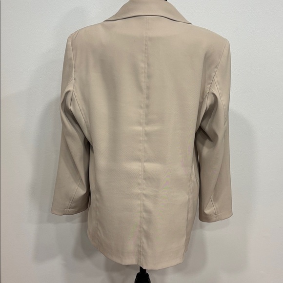 VINTAGE LL BEAN khaki Classic Double-Breasted rain Coat jacket peacoat PS - Picture 2 of 4